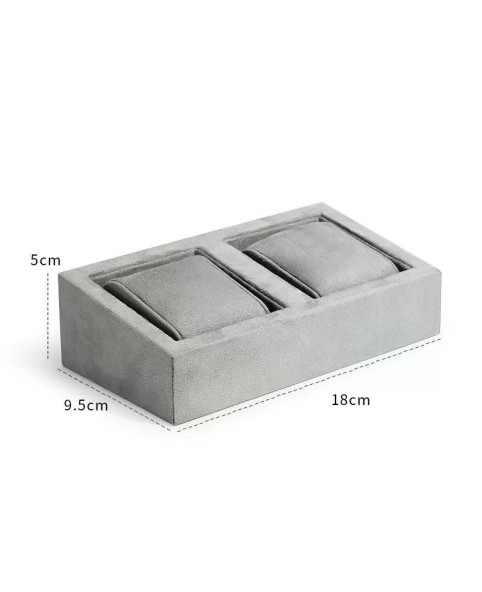 Plateaux d'affichage de luxe en velours gris clair