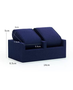 New Navy Blue Velvet Double Watch Display Stand