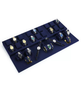 Neue beliebte Uhren-Display-Sets aus marineblauem Samt