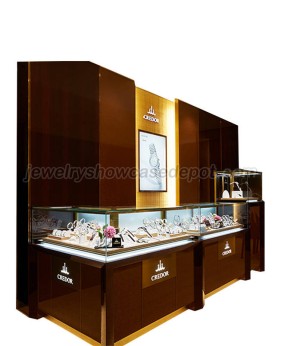 Compteurs daffichage de montre de magasin de détail en bois faits sur commande de luxe