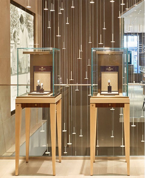Luxe Retail houten horloge winkel vitrinekast