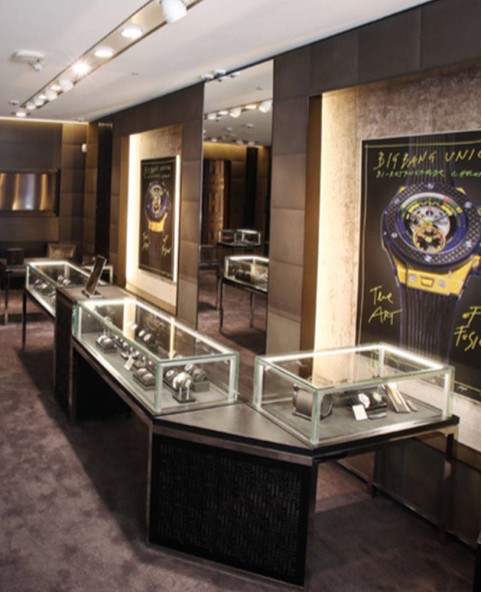 Luxe houten horlogewinkel display-ontwerp