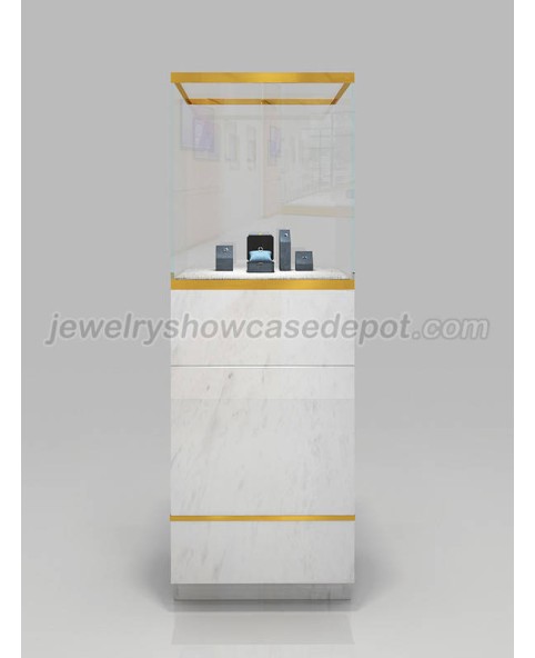 Custom Design Luxury Tall Jewelry Display Cabinet Showcase