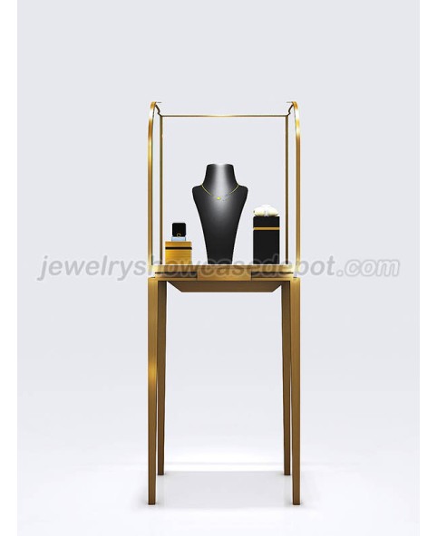 Custom Retail Curved Glass Floor Standing  Jewelry Display Showcase