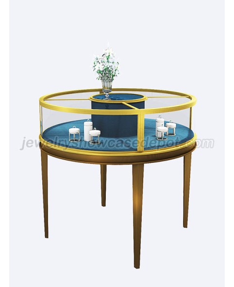 Luxury Floor Standing Round Jewelry Display Case
