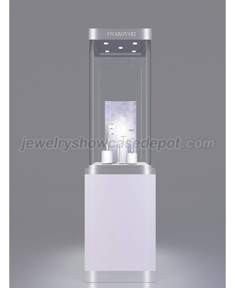 Luxury White and Silver Crystal Jewelry Display Showcase